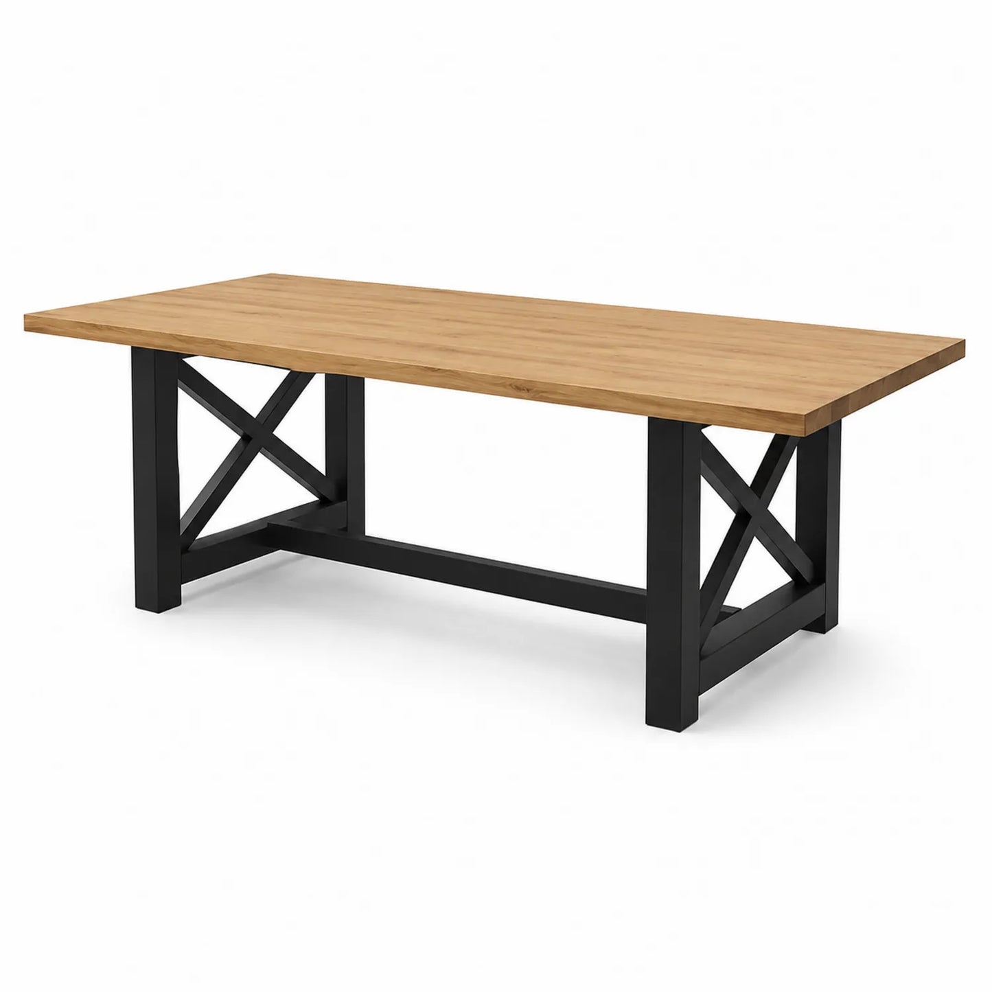 Table à manger en bois et métal 200x100x75 cm