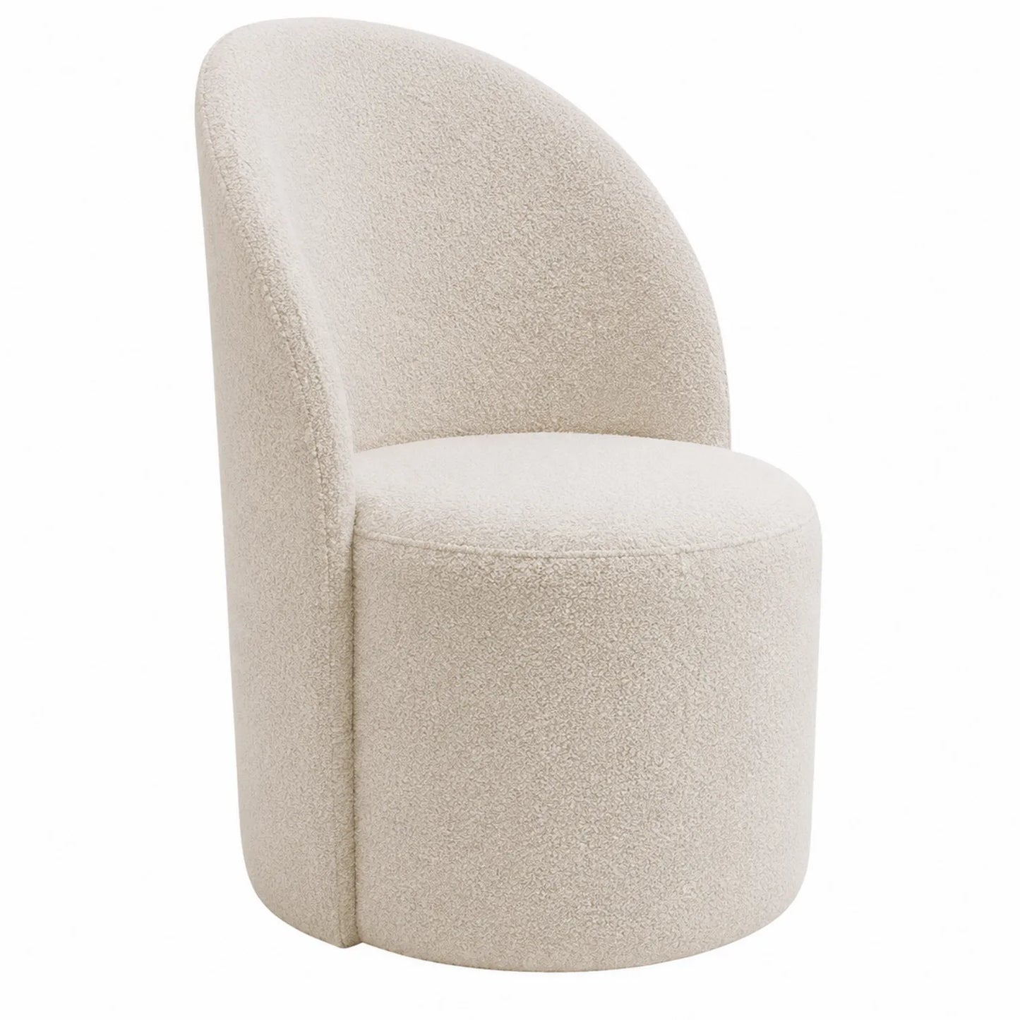 Chaise en tissu bouclé crème