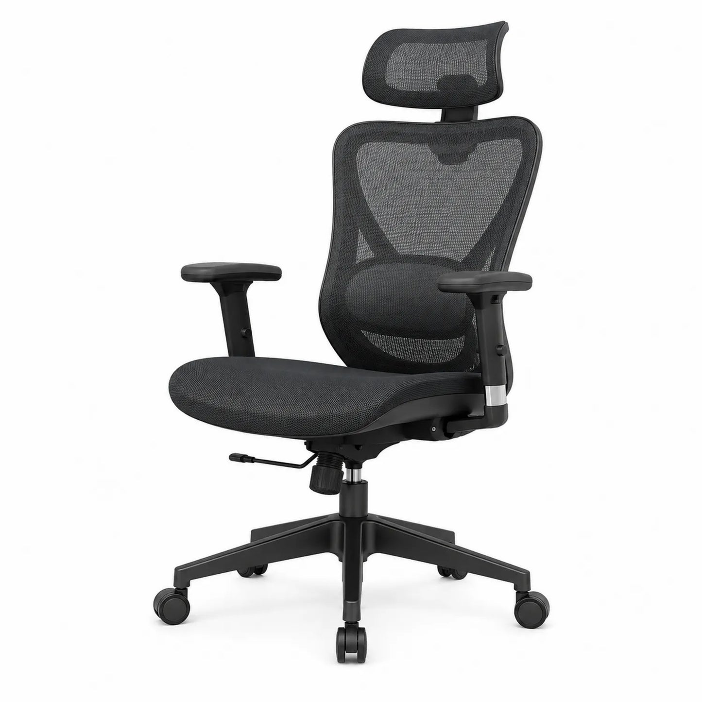 Chaise de bureau en maille avec accoudoirs réglables Noir