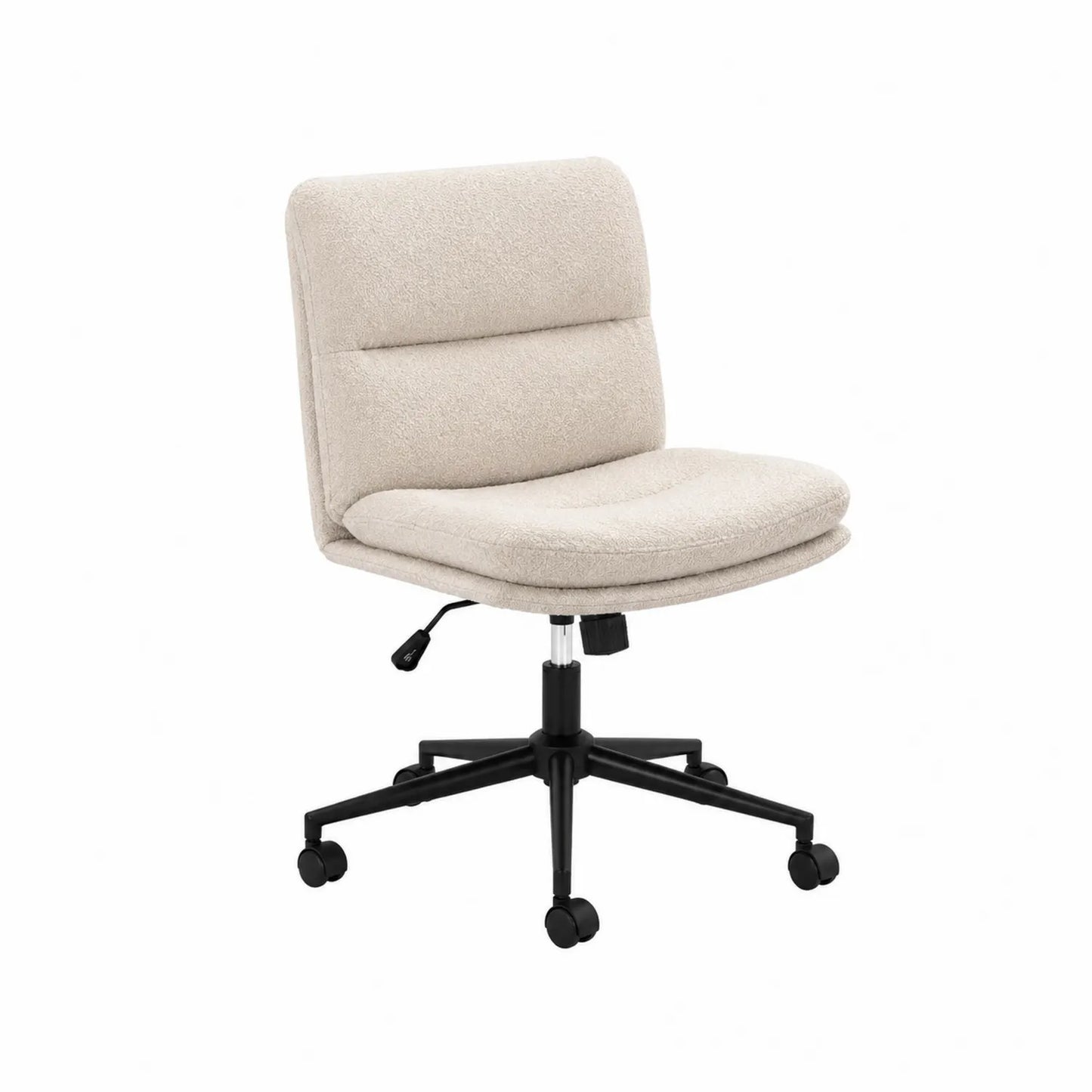 Chaise de bureau pivotante en tissu beige