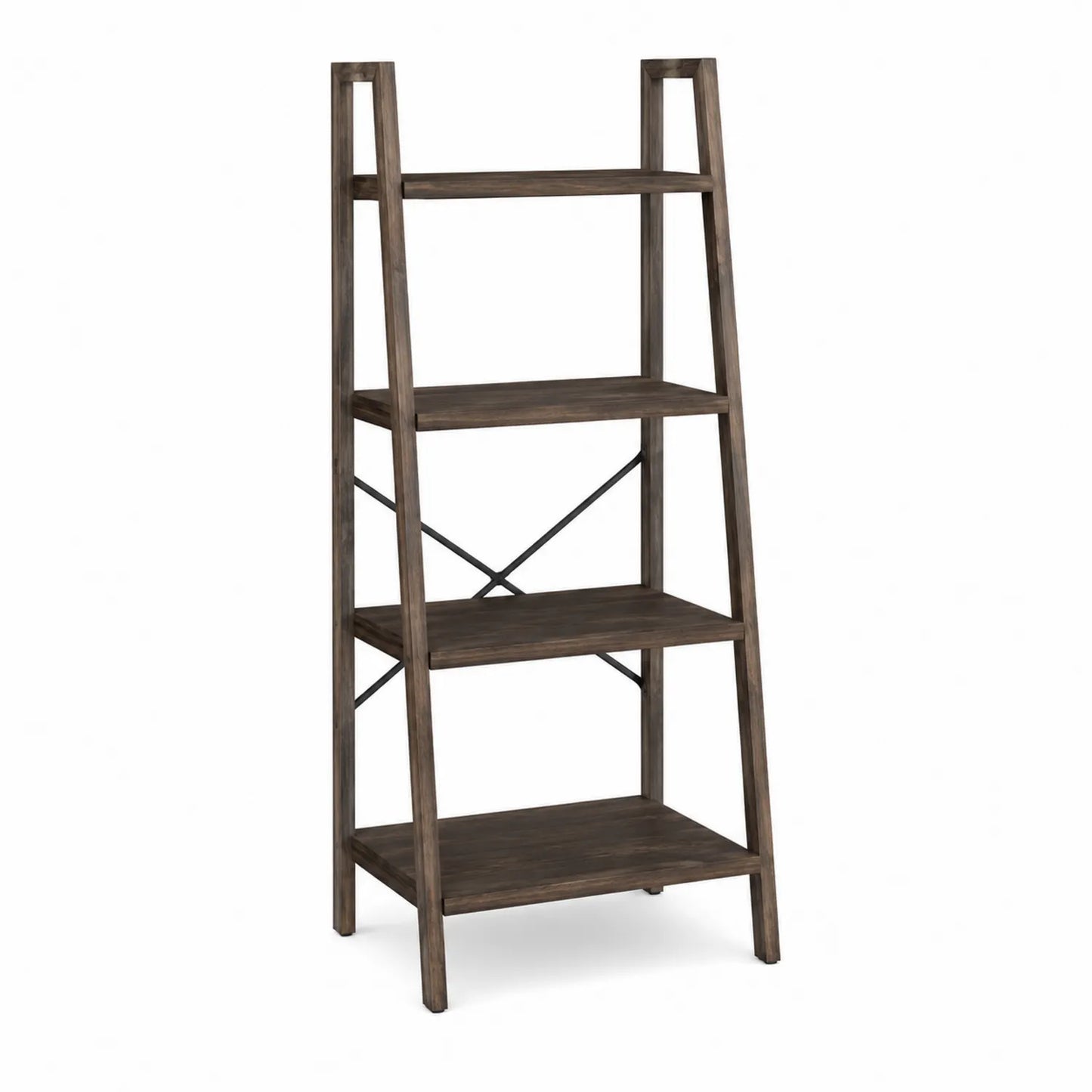 Étagère échelle 4 niveaux en bois Marron