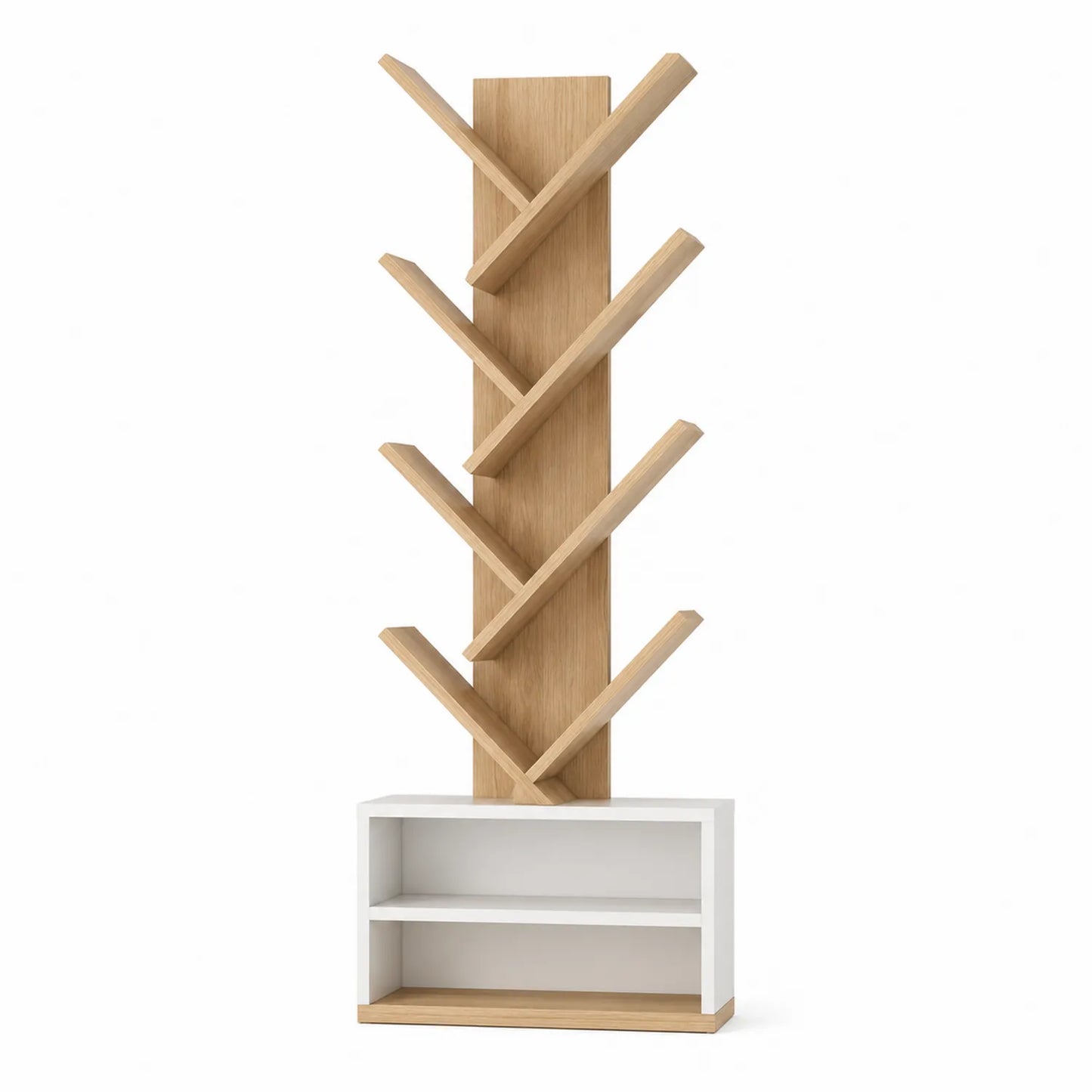 Étagère en Bois avec Design Arborescent Chêne/Blanc