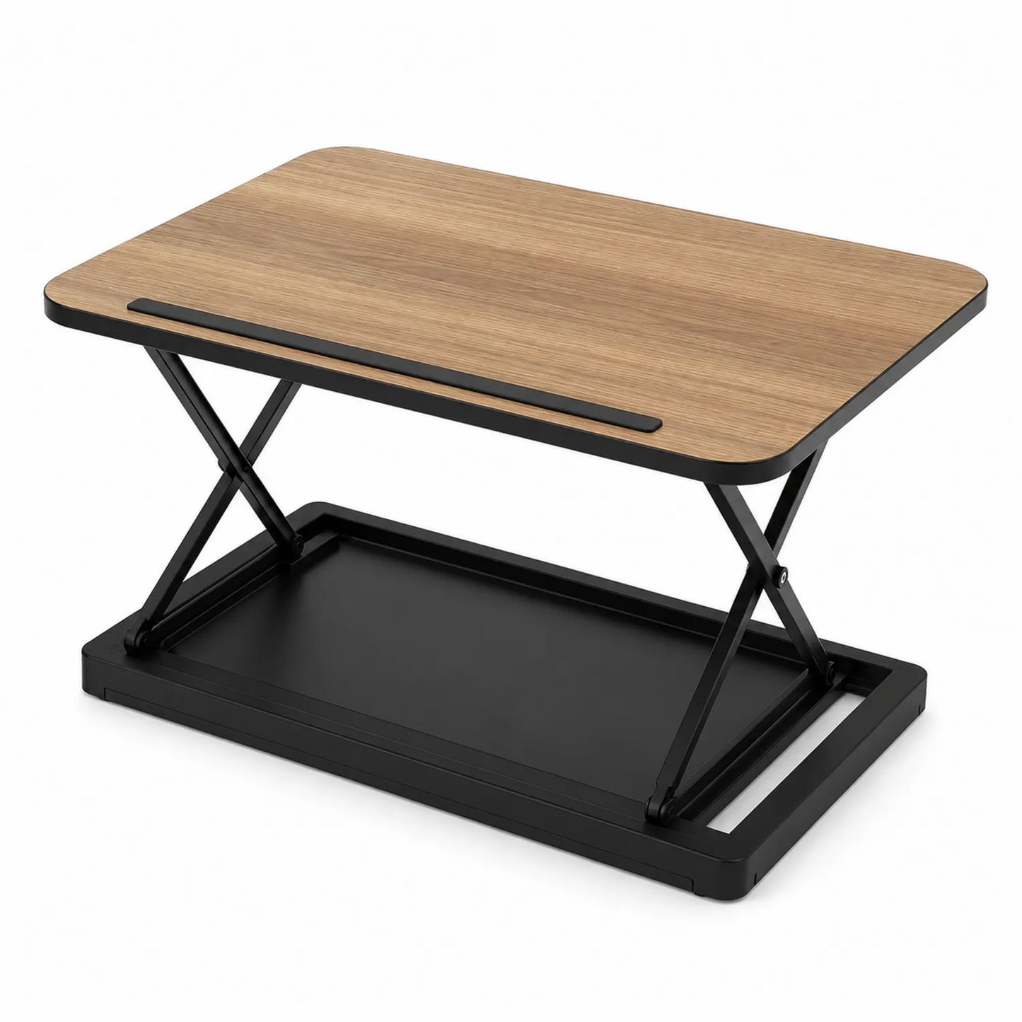 Bureau réglable en bois et métal noir
