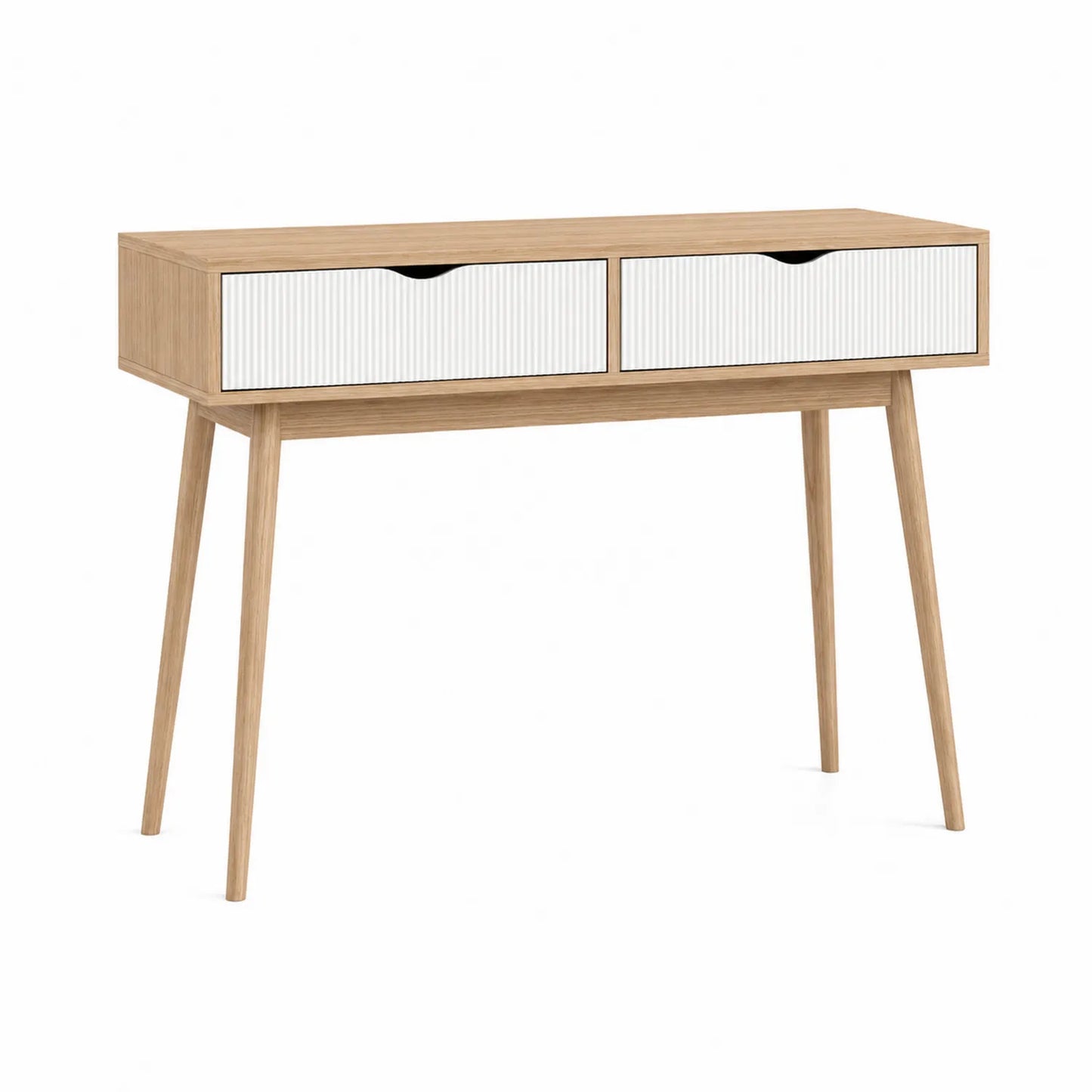 Console en bois avec tiroirs blancs, 120x40x80 cm