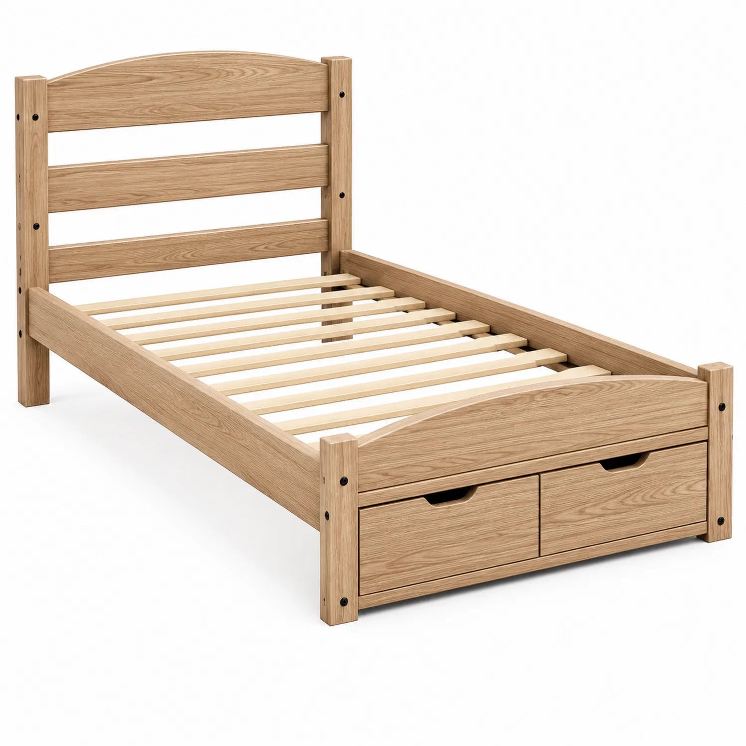 Lit simple en bois avec tiroirs 200x90 cm