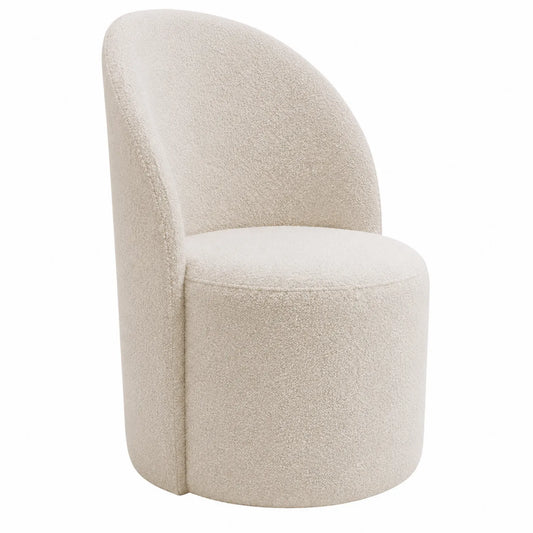 Chaise en tissu bouclé crème