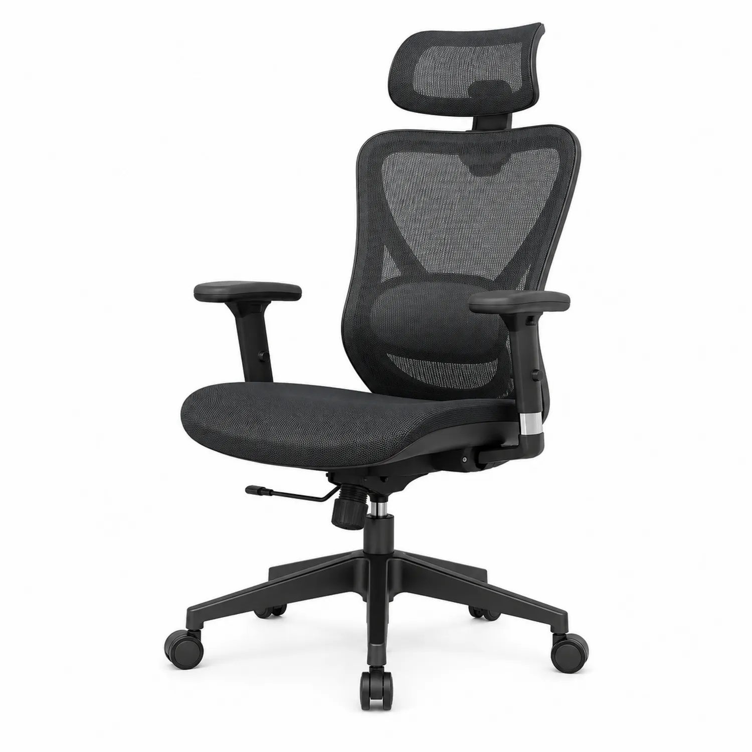 Chaise de bureau en maille avec accoudoirs réglables Noir