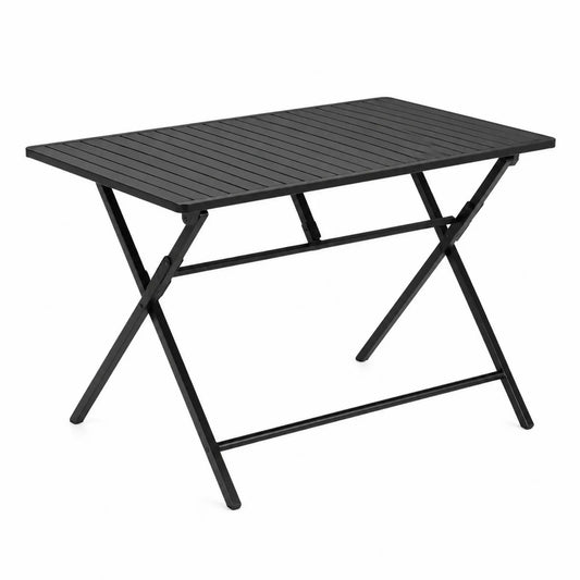 Table pliante de jardin en aluminium noir 120x60x74 cm