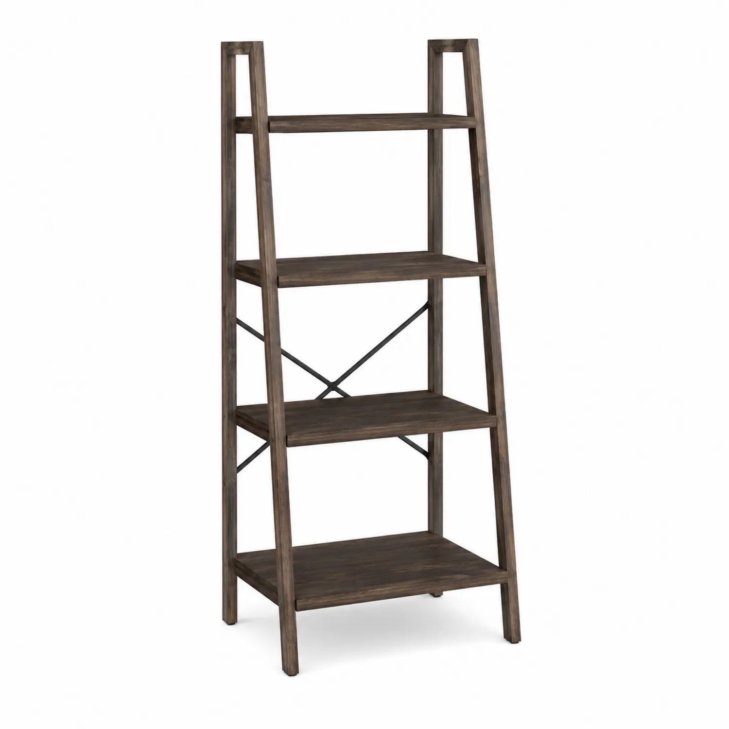Étagère échelle 4 niveaux en bois Marron