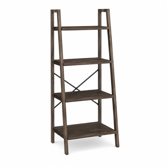 Étagère échelle 4 niveaux en bois Marron