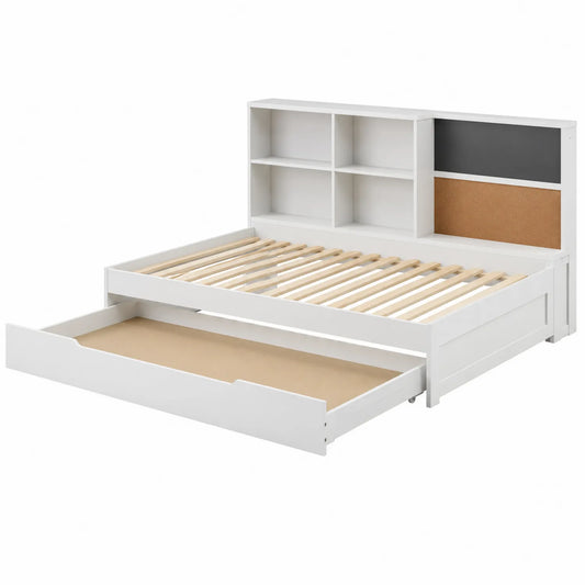 Lit plateforme en bois MDF avec rangement 200x140 cm