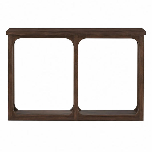 Console en bois massif marron 120x30x75 cm