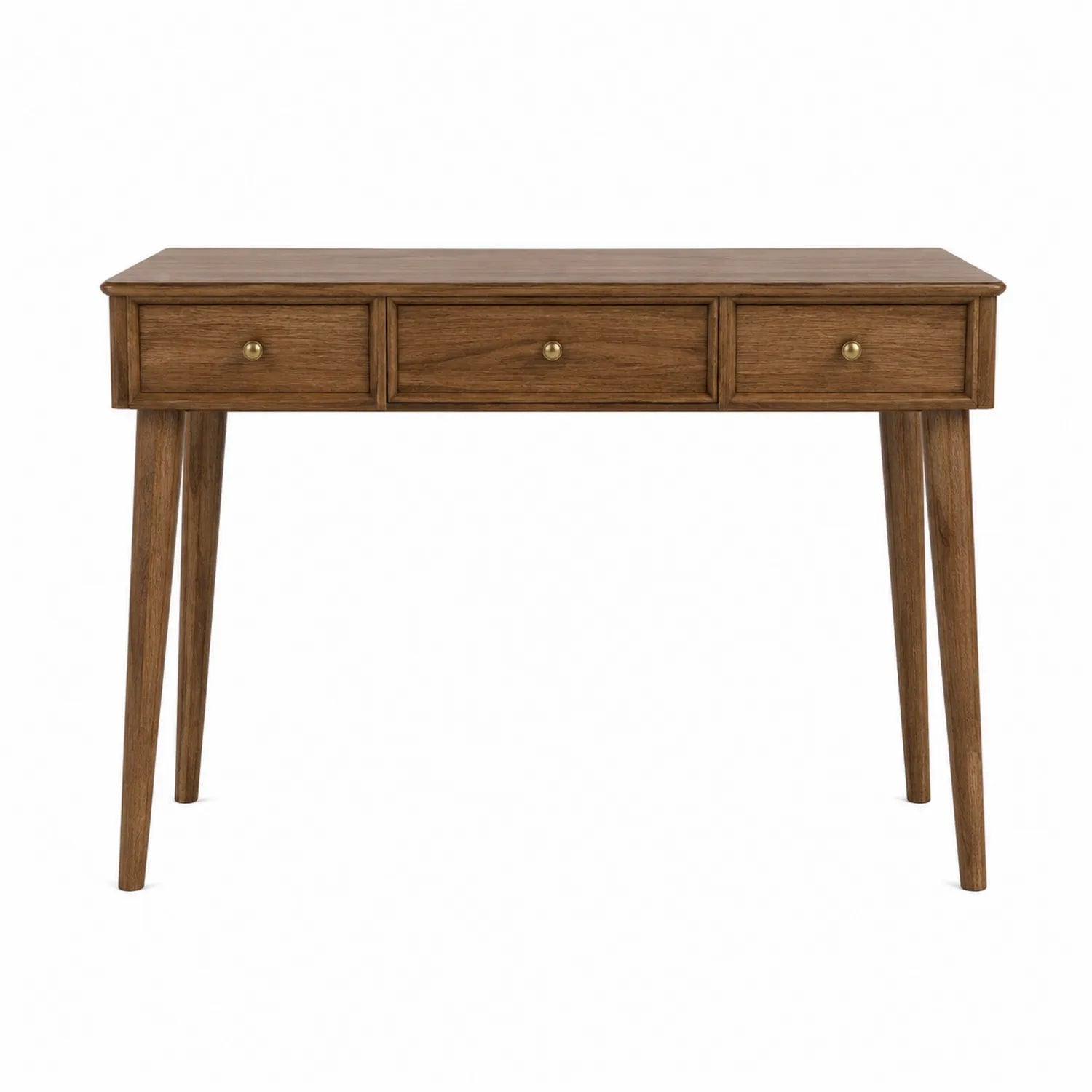 Bureau en bois massif avec 3 tiroirs marron 120cm