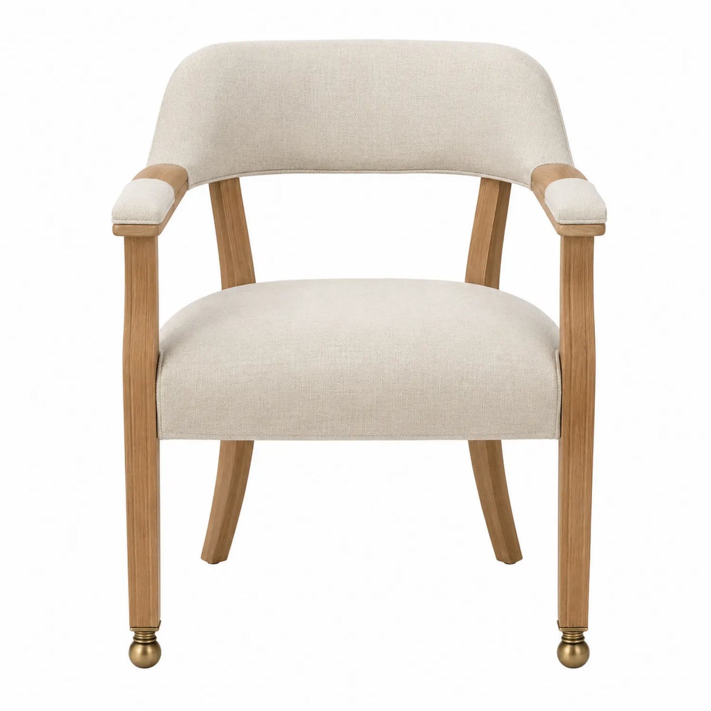 Chaise en chêne avec tissu lin Beige