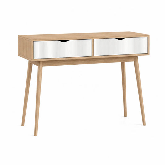 Console en bois avec tiroirs blancs, 120x40x80 cm