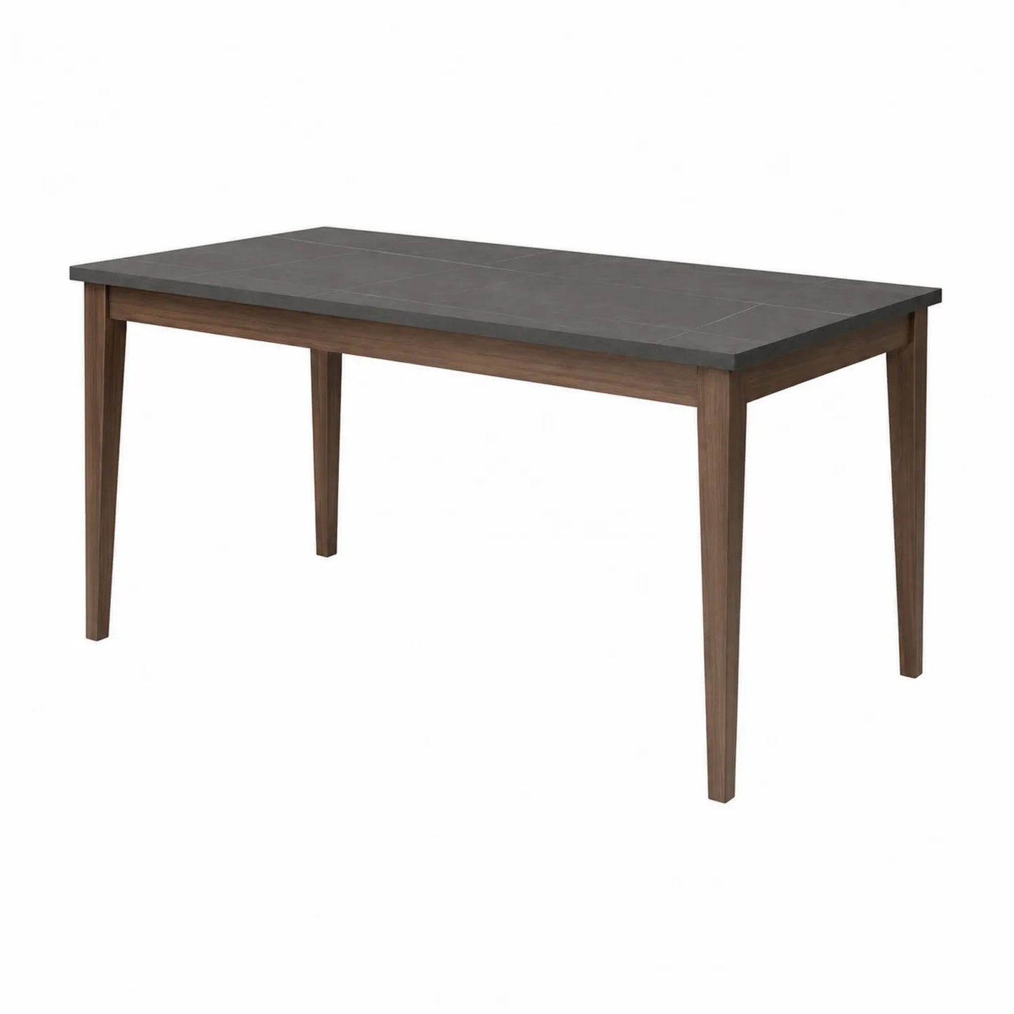 Table à manger rectangulaire en bois et céramique 160x90 cm Marron/Noir